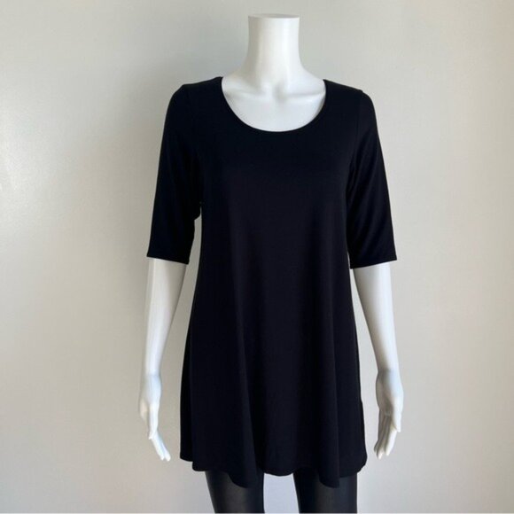 EILEEN FISHER Viscose-Jersey Scoop-Neck Tunic - PM - Picture 2 of 7